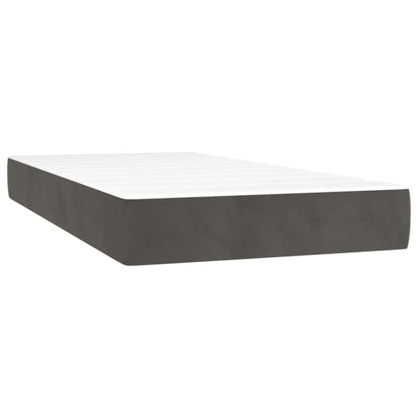 Pocketresårmadrass medium mörkgrå 100x190x20 cm sammet