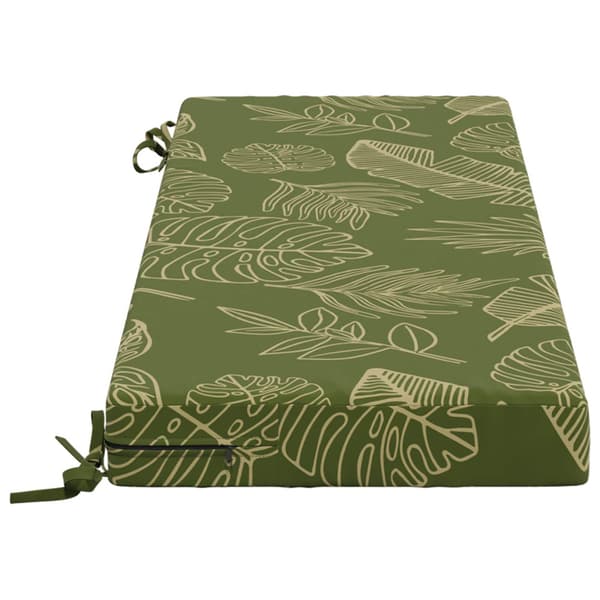 Bänk kudde SOEST 100% Polyester Bladdesign 100 x 40 x 8 cm