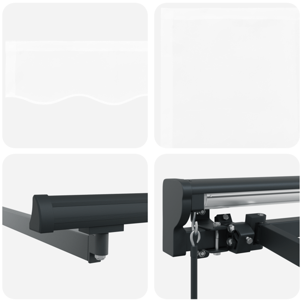 Markisram Vit 500 × 300 cm Polyester med PU-beläggning
