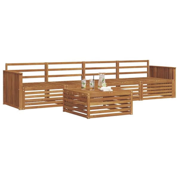 Utomhussoffset 5 pcs Naturfärg