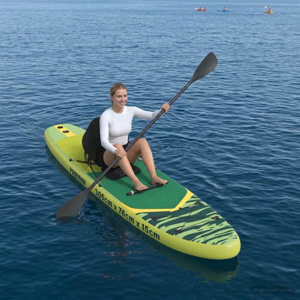 SUP-bräda med sits 2-i-1 POSEIDON 305 x 76 x 15 cm Grön för