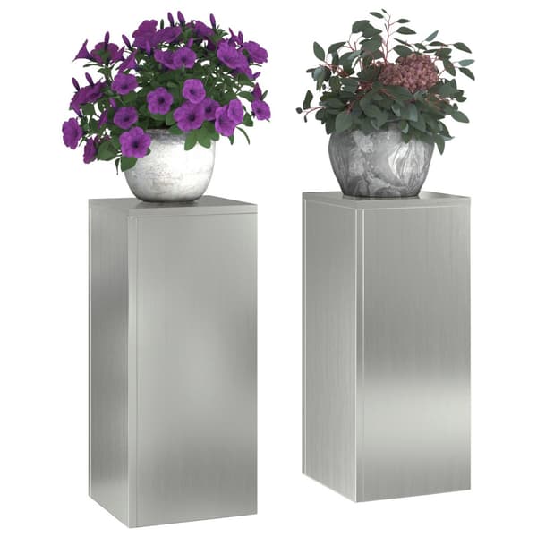 Växtställ 2 pcs Silver 24 x 24 x 55 cm Galvaniserat stål