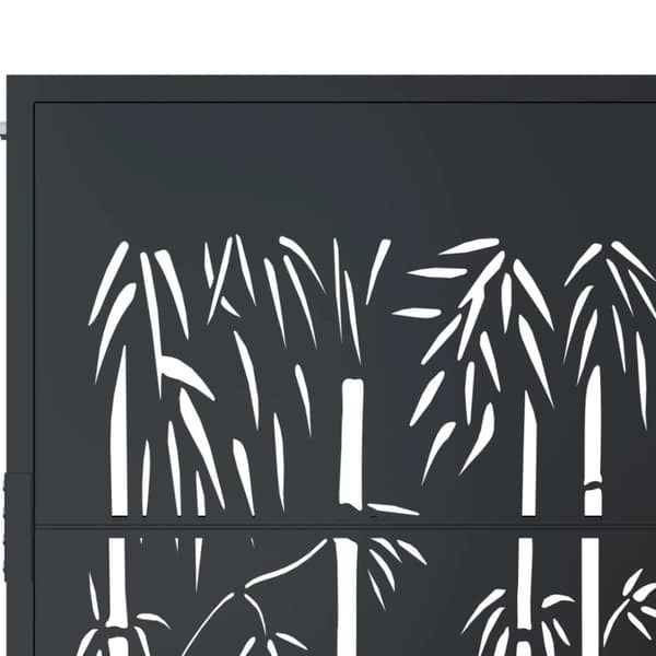 Trädgårdsgrind antracit 100x100 cm stål bambu design
