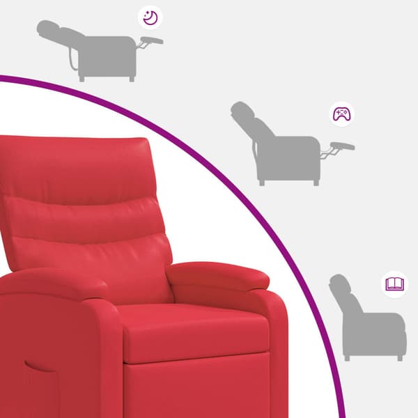 Massagefåtölj Röd Konstläder
