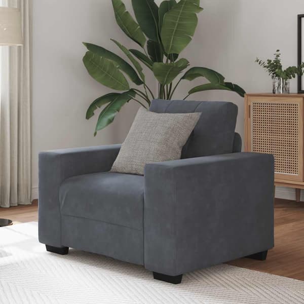 Soffstol mörkgrå 100x78x80 cm sammet