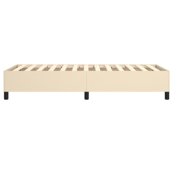 Boxspring-sängram gräddvit 100x200 cm tyg