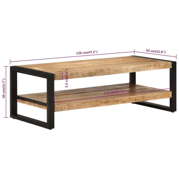Soffbord 120x55x40 cm massivt mangoträ