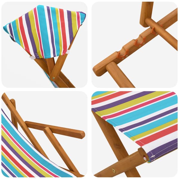 Deck Chair 4 pcs 3 Position Massiv Eukalyptus Trä