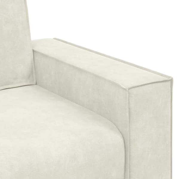 3-sitssoffa gräddvit 220x78x84 cm sammet