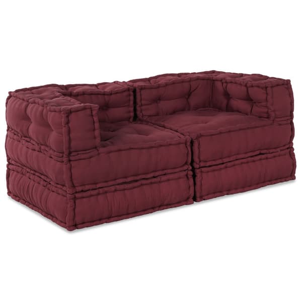 Modulsofa enhet 2 pcs Bordeaux 140 x 70 x 56 cm Tyg