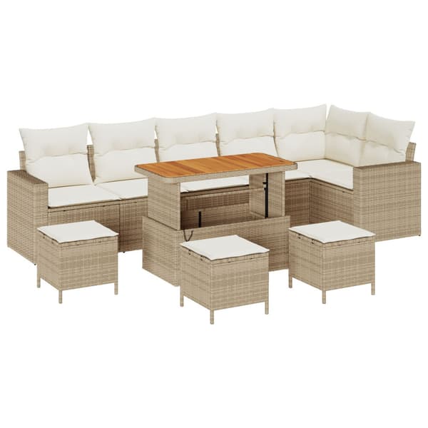 Trädgårdsoffset 10 pcs Beige konstrotting