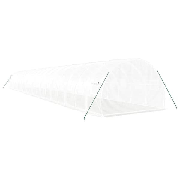 Växthus med stålram vit 60 m² 20x3x2 m