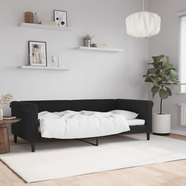 Dagbädd svart 90x190 cm sammet
