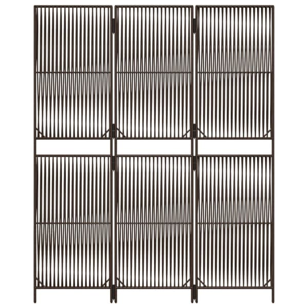 Rumsavdelare 3 paneler brun konstrottning