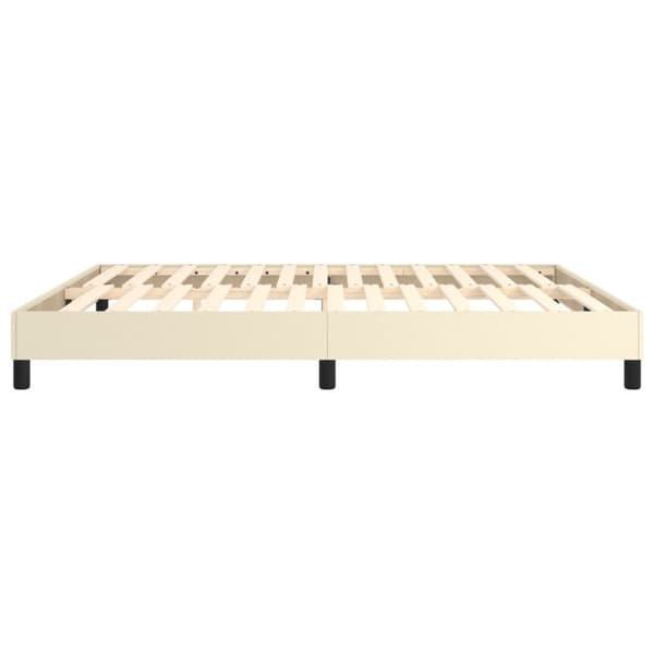Boxspring-sängram gräddvit 160x200 cm konstläder