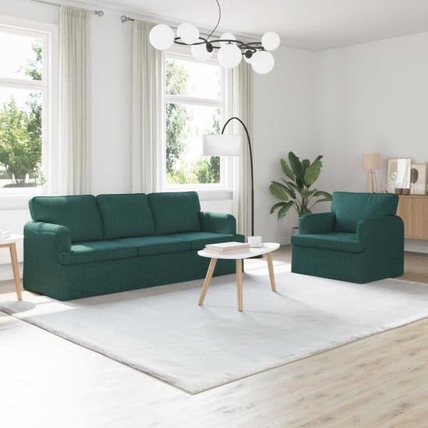 Soffset 2 pcs Mörkgrön 144 x 80 x 85 cm tyg