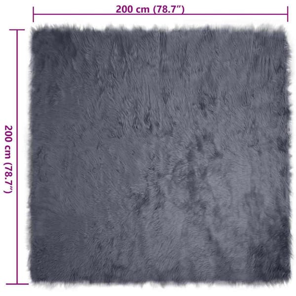 Fuskfäll matta TAFALLA Antracit 200 x 200 cm Polyester