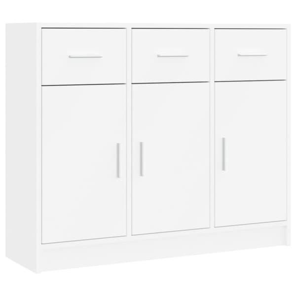 Skänk vit 91x28x75 cm konstruerat trä