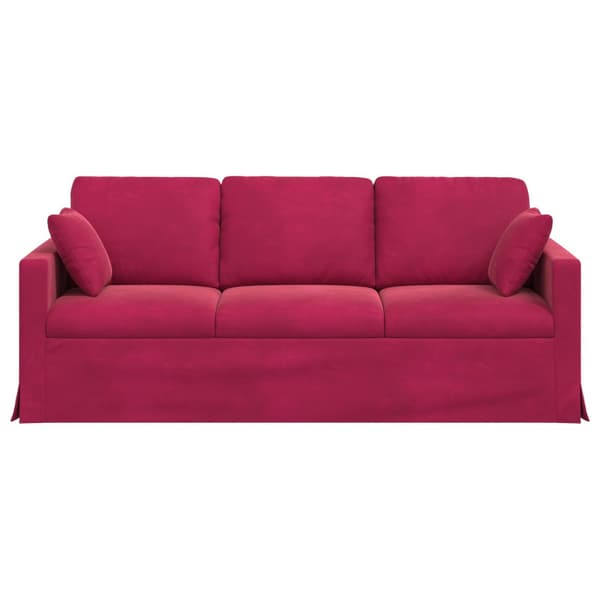 Soffa Vinröd 198 x 78 x 80 cm Sammet