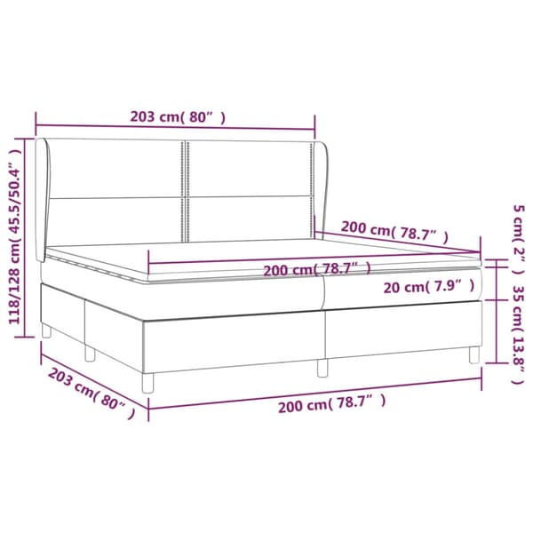 Ramsäng med madrass ljusgrå 200x200 cm sammet