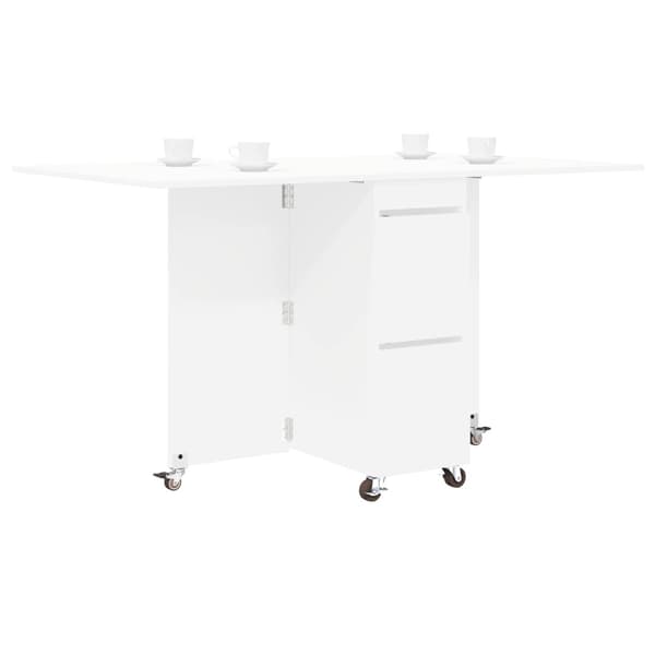 Matbord 2 pcs 140 x 80 x 77 cm Konstruerat trä Vit Rektangulär