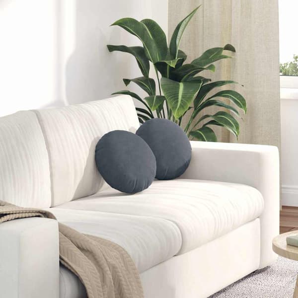 Sittkuddar 2 pcs Mörkgrå Ø30 x 13 cm Sammet