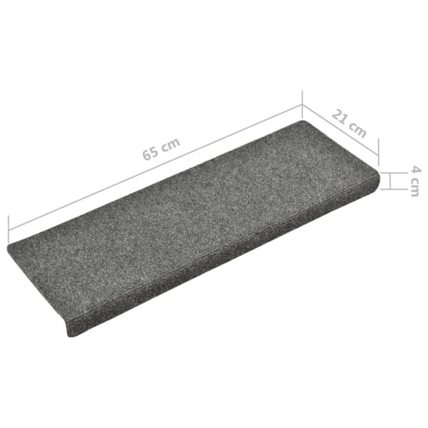 Trappmattor självhäftande 5 st 65x21x4 cm ljusgrå rektangulär kant