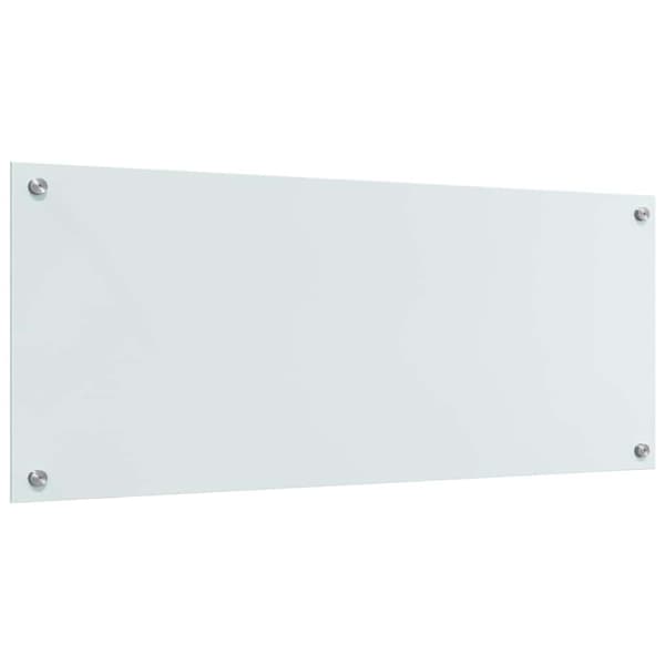Köksskydd 2 pcs Vit 100 x 40 cm härdat glas