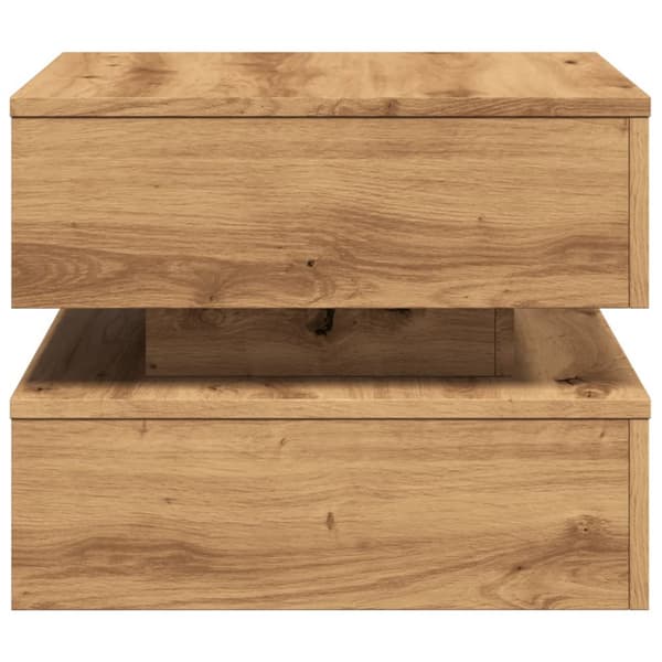 Soffbord med LED ek 50x50x40 cm