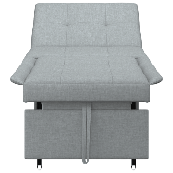 Pull Out Sofa Bed Ljusgrå 194 x 50 x 82 cm tyg
