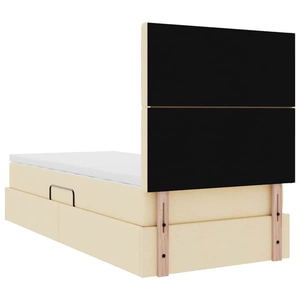 Förvaringssäng med madrass Kräm 90 x 200 cm Polyester
