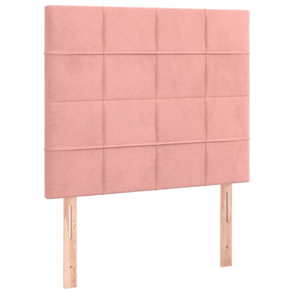 Ramsäng med madrass rosa 90x190 cm sammet
