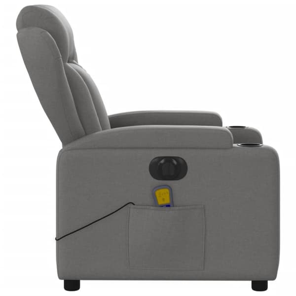 Elektrisk massagefåtölj mörkgrå tyg