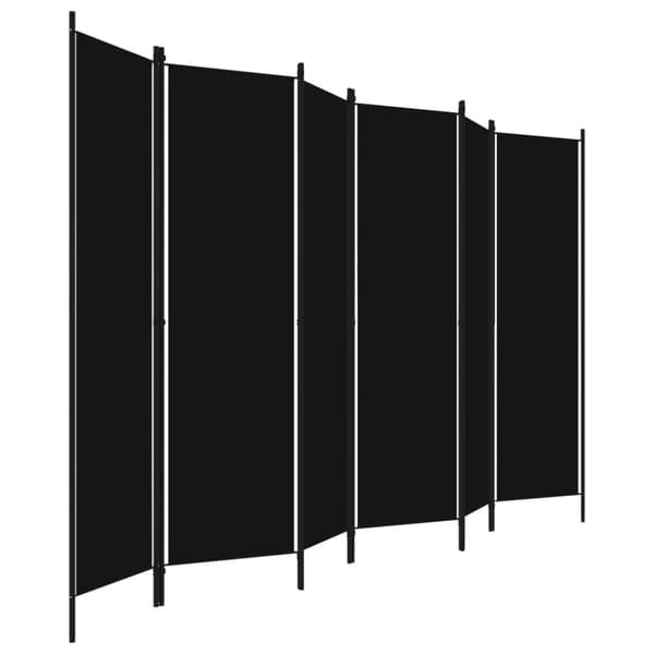 Rumsavdelare 6 paneler svart 300x180 cm