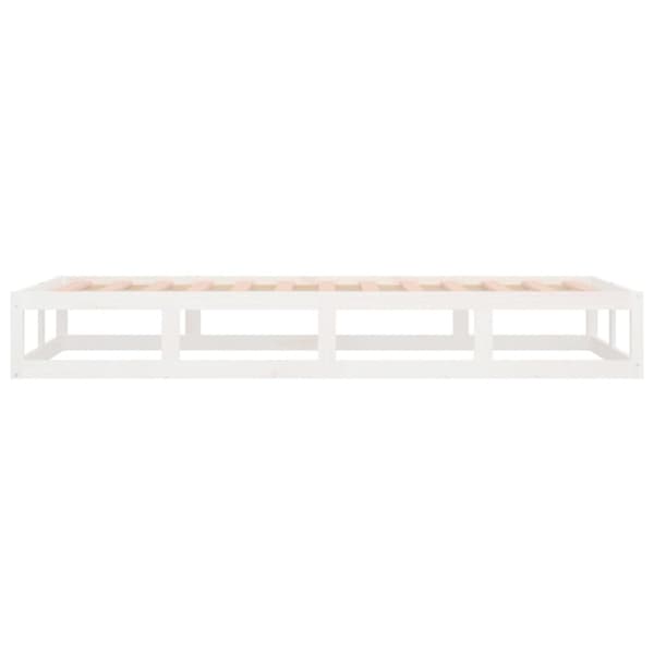 Sängram vit 90x200 cm massivt trä