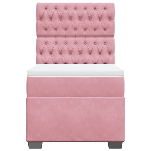 Ramsäng med madrass rosa 100x200 cm sammet