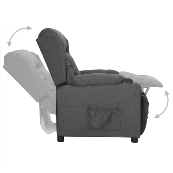 Reclinerfåtölj mörkgrå tyg
