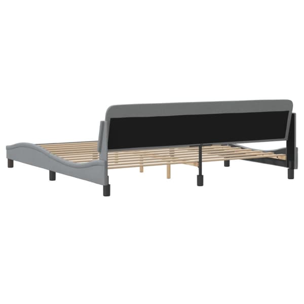 Bed Frame "Dover" Light Grey 200x200 cm Fabric