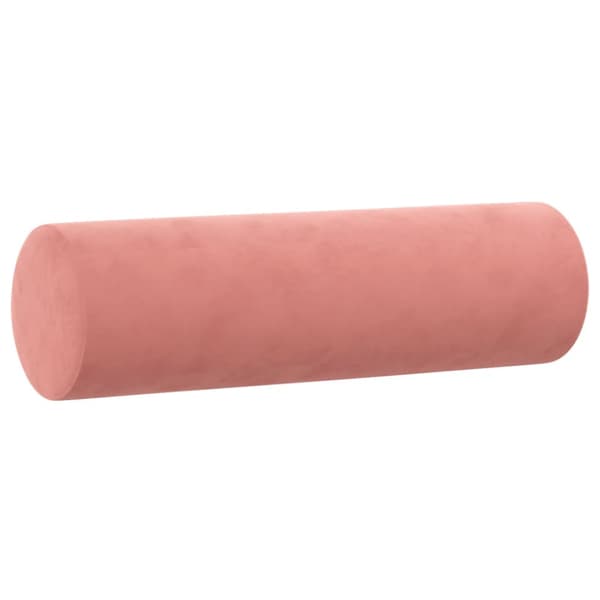 Prydnadskuddar 2 st rosa Ø15x50 cm sammet