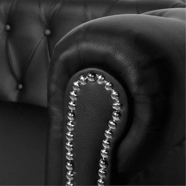 Chesterfield 2-sits konstläder svart