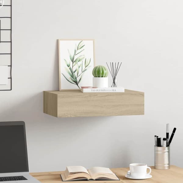 Väggmonterad låda ek 40x23,5x10 cm MDF
