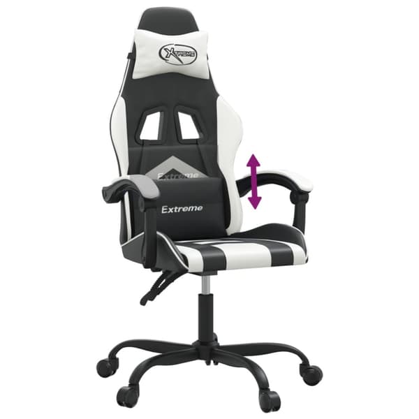Gamingstol svart och vit konstläder
