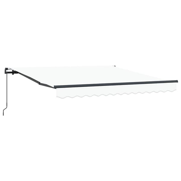 Utfällbar markis Vit 300 x 250 cm Polyester och Stål