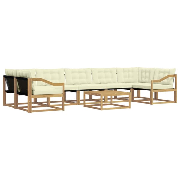 Utomhussoffset 8 pcs Vit och grädde 79 x 79 x 37 cm