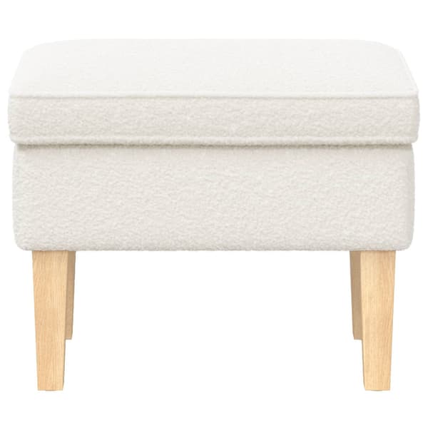 Fotpall Gräddvit 55 x 35 x 41 cm Bouclé