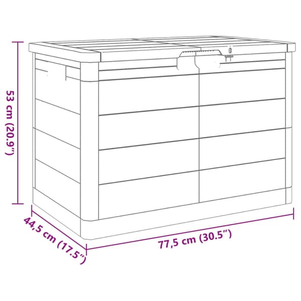 Dynbox brun 77,5x44,5x53 cm polypropen