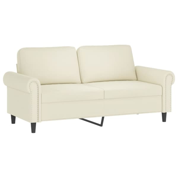 Soffa 2-sits gräddvit 140 cm sammet