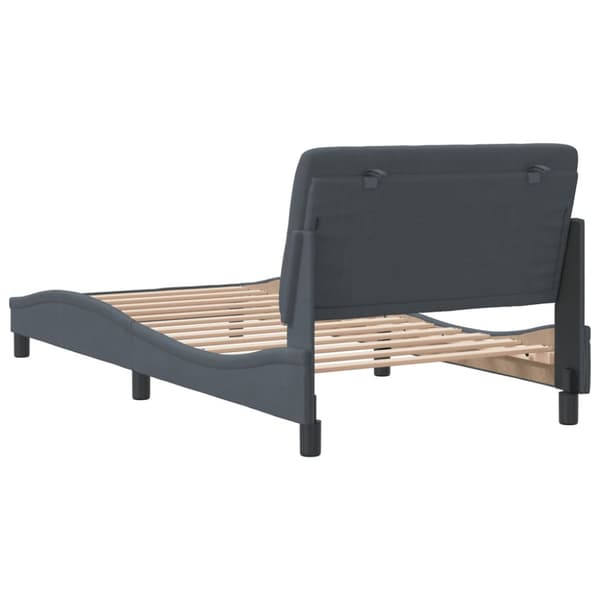 Bed Frame without Mattress Dark Grey 100x200 cm Velvet