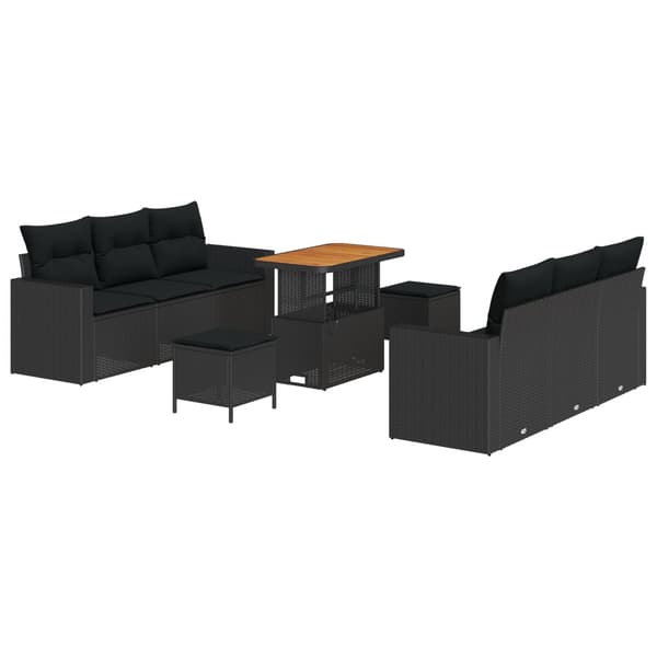 Trädgårdsoffset 9 pcs Svart konstrotting