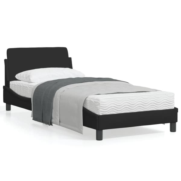 Bed Frame with Headboard "Dover" Black 90x200 cm Fabric